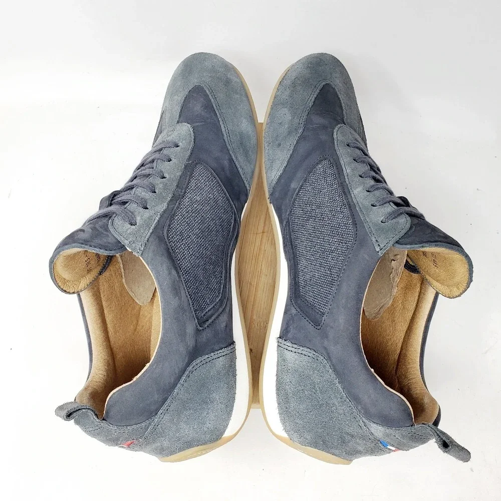 Piloti Endurance Shoes Mens 10.5 Grey Suede Leather Le Mans Driving Sneaker